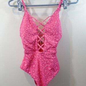 Dippin Daisy’s Bliss One Piece Swimsuit Flower Power Pink Size S New